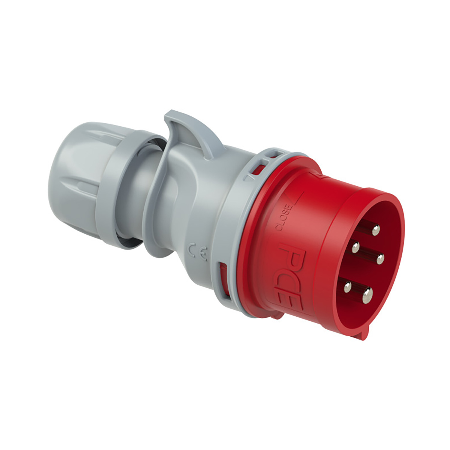 109497 CEE fiche 32A 5p 6h TT rouge IP44 Shark turbo terminal