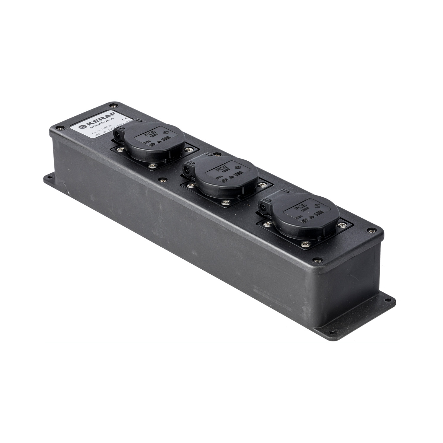 113422 Stagebox PowerCON >3 voies SchuKo blue-in LED noir